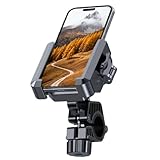 LEKINBRU Bike Phone Holder- Motorcycle Phone Mount with 360° Rotation, Handlebar Mount...