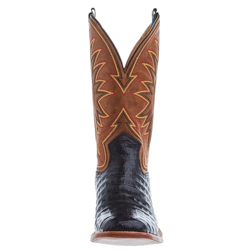 Hyer Mens Big Bow Black Caiman 13 In Vintage Goat Top Cowboy Boot4