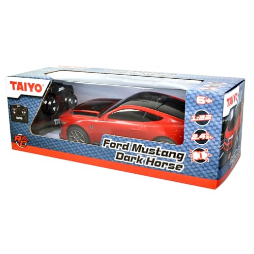 Taiyo: Ford Mustang GTD Dark Horse RC - Red - 1:22 Scale Car, 2.4Ghz Remote Controlled Vehicle, Controller, Battery Operated Sports Car, Licensed
