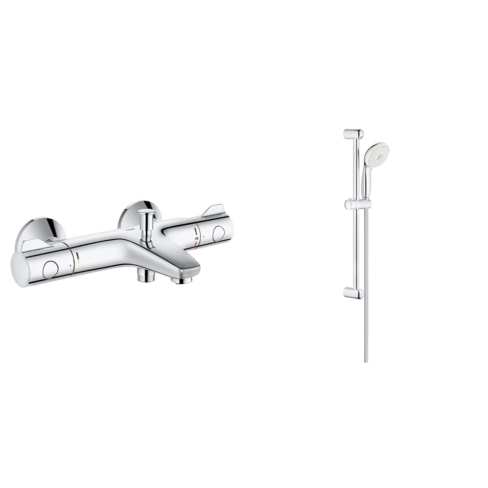 Grohe Grohtherm 800 Termostatik Banyo Bataryası + Tempesta 3 Fonksiyonlu El Duşlu Duş Seti