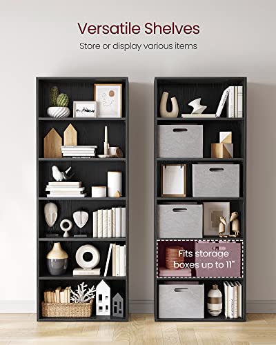 Image of VASAGLE CUSTOS Collection - Bookshelf, 6-Tier Bookcase, Book Shelf, Open Storage Shelf, 9.4 x 23.6 x 63.3 Inches, for Living Room, Home Office, Dinning Room, Ebony Black ULBC166T56