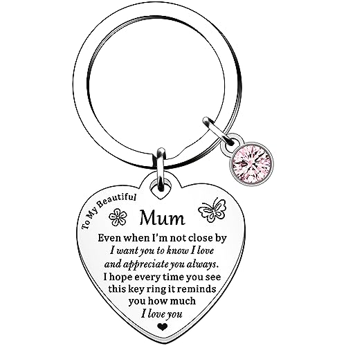 HULALA Mum Gifts Keyring Keychain Key Ring For Mothers Day Birthday Christmas Mother Mummy Keepsake Presents From Daughter Son Even When Im Not Close By I Love You