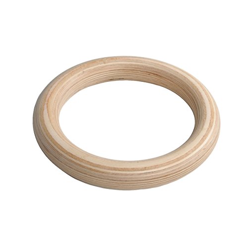 Ultimate Body Press Wood Gymnastic Rings with Upgraded Easy Thread Buckles and Indexed Straps, 1.25-Inch