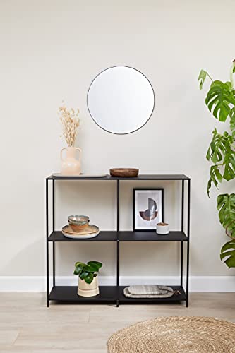 LIFA LIVING Ronde spiegel, Zwarte wandspiegel, Minimalistische en luxe spiegel, Slaapkamer, Woonkamer, Hal of Badkamer… - Image 3