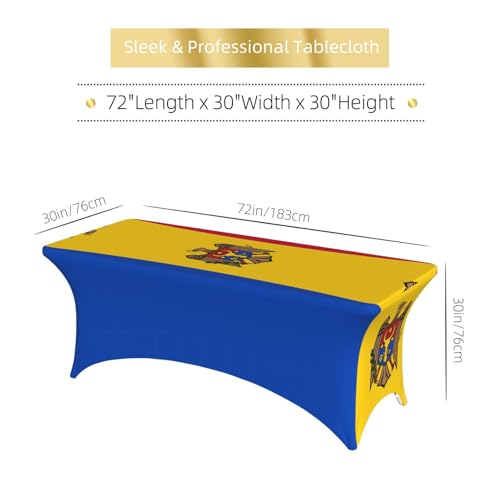 Nappe drapeau Moldavie fixe pour table 1,8 m facile à installer - 7