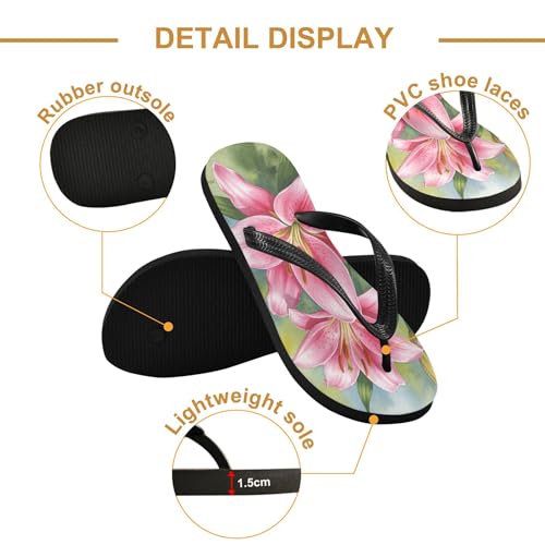 Burbuja Lily Flower Flip Flops for Women Men, Soft Thong Sandals Rubber Slippers for Pool Beach Essentials3