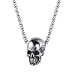 U7 Men Silver Black Gothic Skull Necklace Stainless Steel Chain Pendant, 22"
