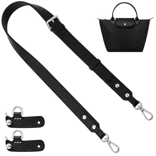 Image of Bag Leather Strap Replacement Crossbody Adjustable Shoulder Straps for SMALL Pouch, No Damage Conversion Kits Accessories(SMALL-Black-S)