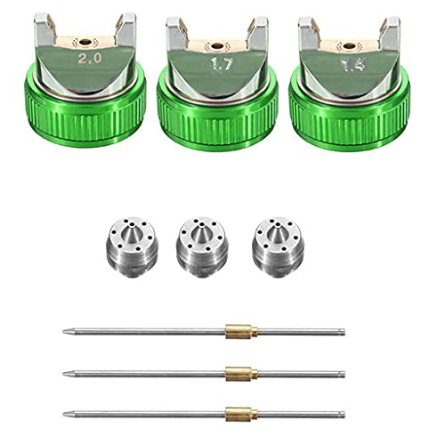 3個 ノズルキット 交換用アクセサリー ニードルエアキャップ HVLP 1.4/1.7/2.0mm 空気圧ノズルキャップ 交換用ペイントマシン ハウスカー用