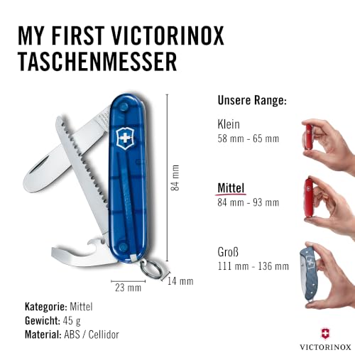 Victorinox My First Taschenmesser Kinder, 9 Funktionen, Multitool, Blau – Ansicht 3