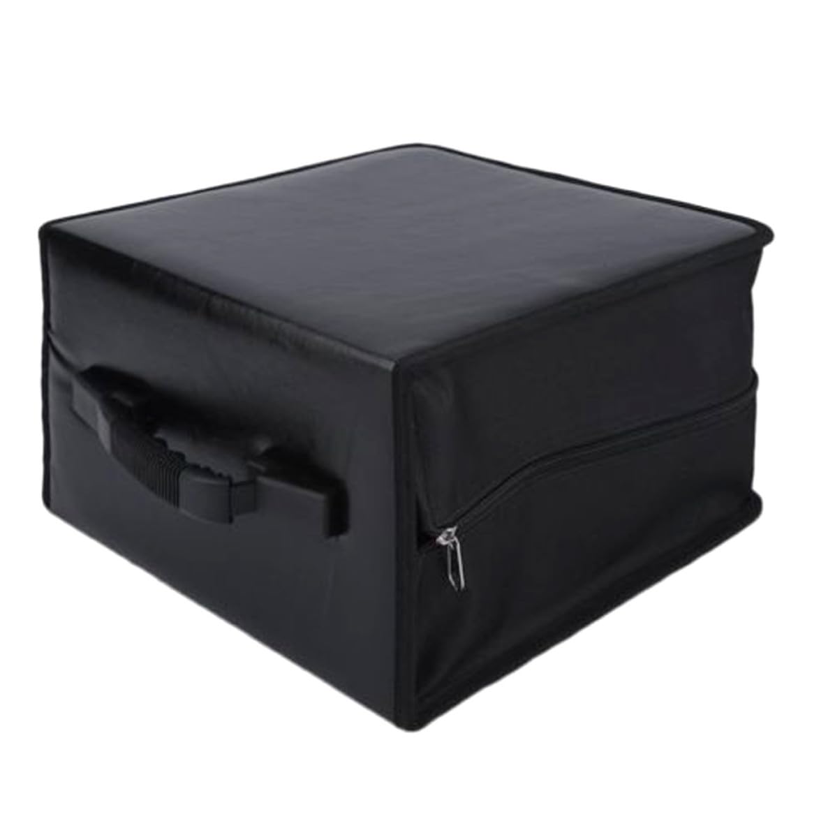 Alasum Custodia Porta CD e Dvd Portatile Capacità 400 Dischi Manico Comodo in Pu e Tessuto Nero Organizer Grande per Casa e Viaggio