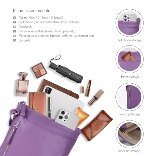 Image of Leather Crossbody Bags for Women - Ladies Sling Handbags - Medium Cross body Purses Handbags - Purses For Women