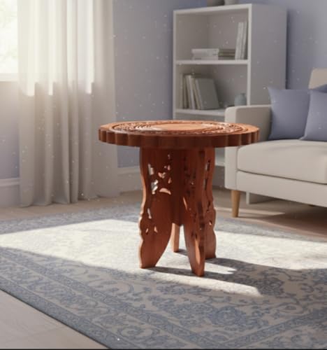 Image of Bros Moon Elegant and Sturdy Favourite Detachable Classy Wooden Stool for Living and Bed Room (Coffee Table, 12 1nches)