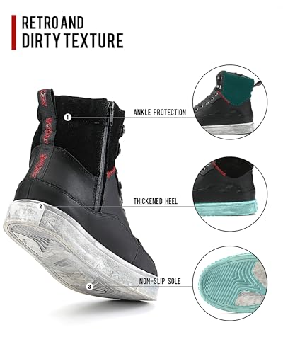 Scarpe Moto Uomo in Pelle Traspirante Stivali Moto...