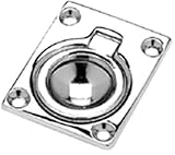 Seachoice Chrome-Plated Brass 1-1/2 in. L x 1-3/4 in. W Flush Ring Pull 1 pk4