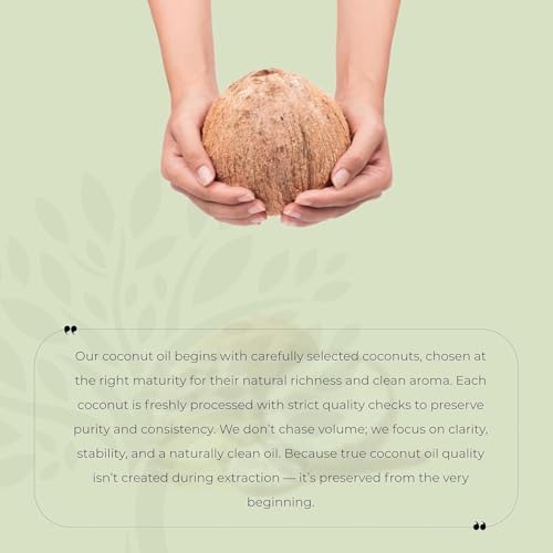 Image of Shree Aanantam Cold Pressed Coconut Oil - 1 Liter | Glass Bottle Pure & Natural, Unrefined, Extra Virgin | For Hair, Skin, Cooking & Oil Pulling | Wood Pressed Coconut Oil | Non-GMO (Pack of 1)