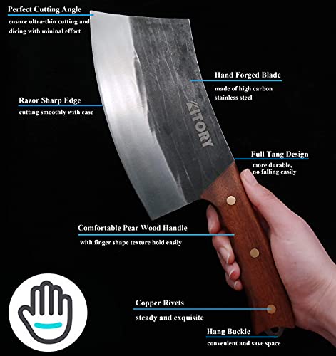 Kitory Meat Cleaver Knife, Vegetable Kitchen Knife + Black Knife Block Knife Storage For Protecting Knife Blade #TOP7
