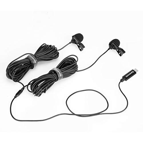 Image of Saramonic Dual USB Type-C Microphone, Omnidirectional Lavalier Microphone with USB C Adapter for Pixel Samsung Galaxy Android iPad Pro MagicBook YouTube, Vlog Video Recording, Interview (19.6ft)