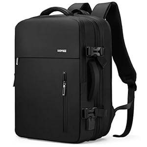 HOMIEE reisrugzak, handbagage, uitbreidbare bagage rugzak, droge natte scheiding, 38L goedgekeurde tas voor vluchten, antidiefstalrugzak, geschikt voor 15,6-inch laptop