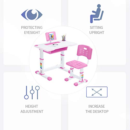 image for Liraly Home & Garden Liraly Kids Study Desk and Chair Set, with Bookst