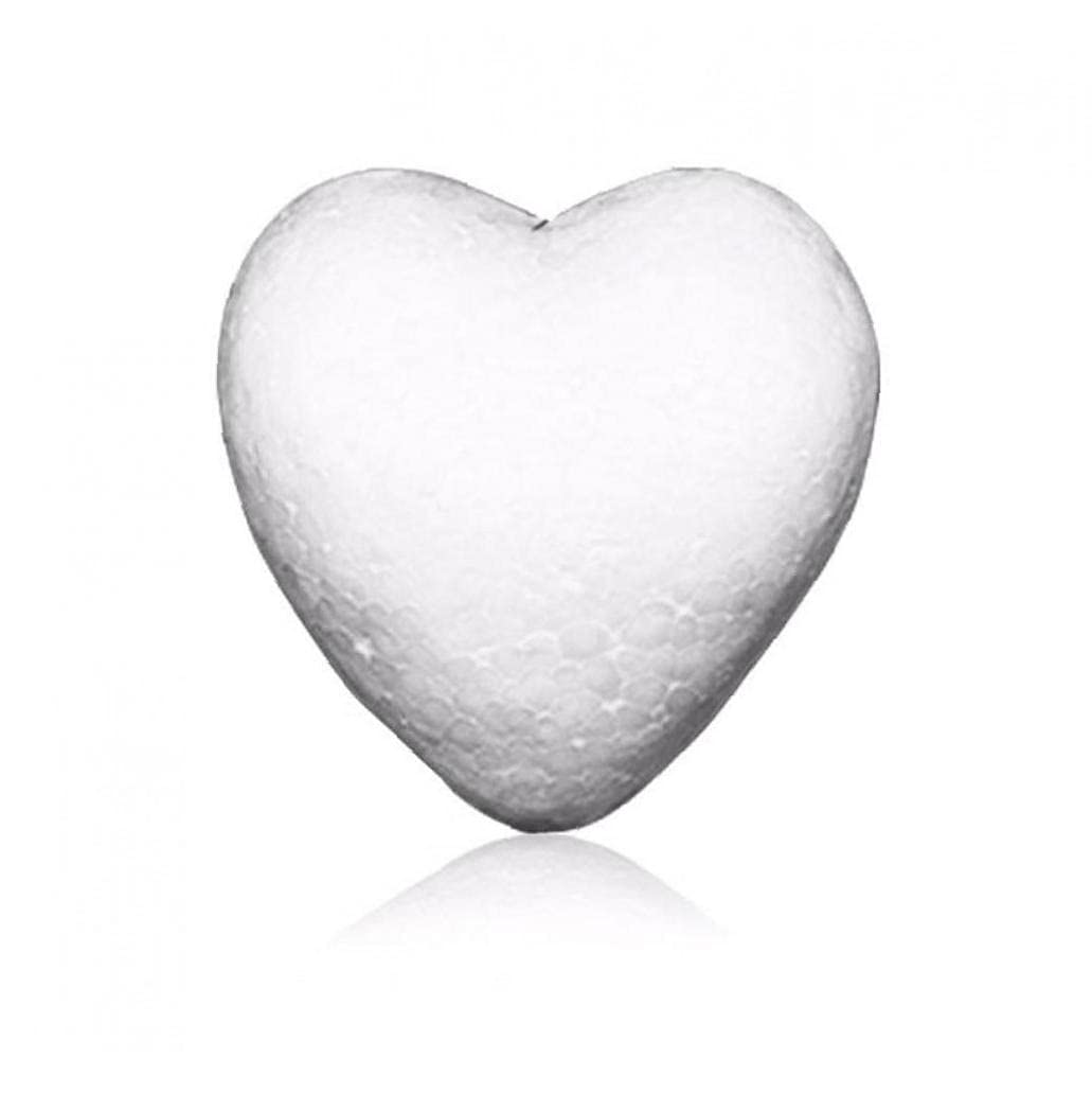 10 Cœurs En Polystyrène 5cm - Boules En Mousse Pour Bricolage, Déco Fête, Noël, Mariage - Blanc