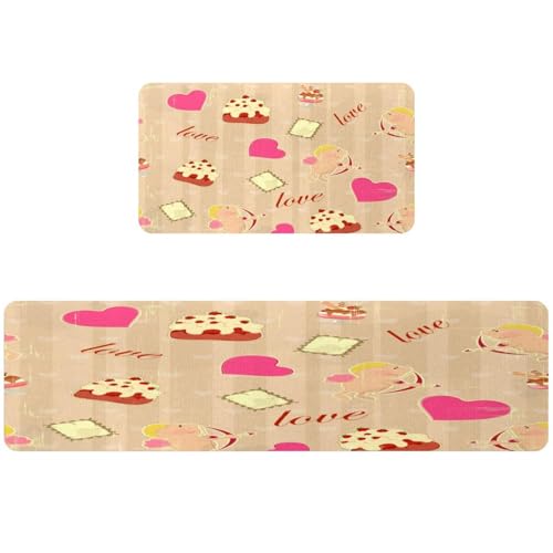 Tapete absorbente de cocina lavable VAPOKF alfombra pasillo antideslizante de 2 piezas 2
