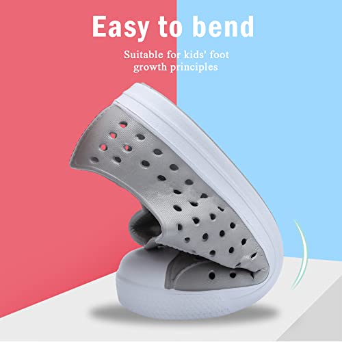 Seannel Kids Water Shoes Slip-On Sneaker Lightweight Breathable Sandal Outdoor & Indoor-U821Stlxs001-New Light Gray-28 #TOP5