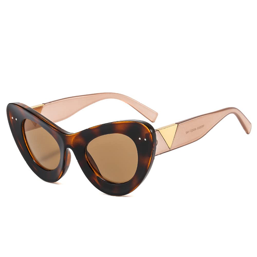 HMRGLMIE-Fashion Cat Eye Sunglasses Retro Large Frame Meter Nail Sunglasses Shades Same Blue Light Proof