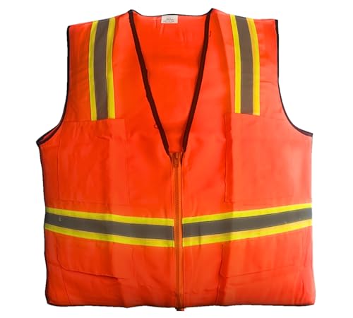 BRITEGUARD Neon Orange Safety Vest | Size - 6X Large | 83 x 75 cm (32.7