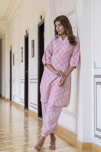 Yashika Damen Blumen Neueste Bedruckte Baumwollmischung Gerade Kurta Afghani Pan... - Bild 7 von 13