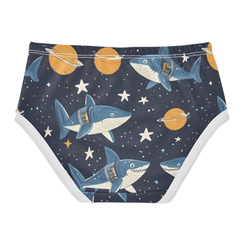 Wusikd Shark Space Girls' Underwear Cotton Planets Girls Briefs Soft Toddler Underwear 2T2