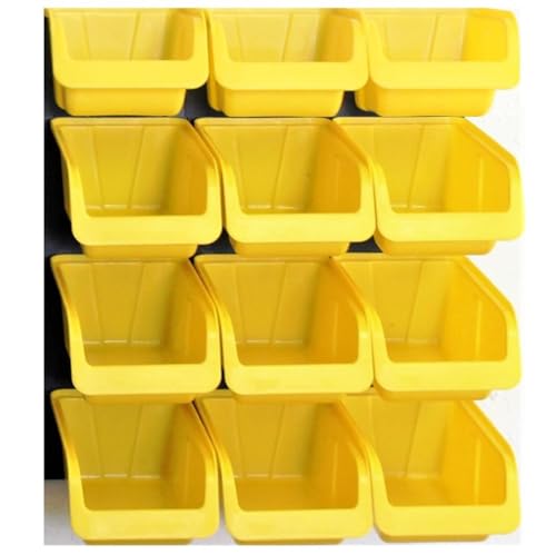 WallPeg Pegboard Bins Garage Organization - 12 Pack Kit PB-8 - Peg Board Tool Organizer - Organize Hardware, Accessories, Attachments, Workbench, Garage Storage, Craft Room, Tool Shed, Hobby Supplies
