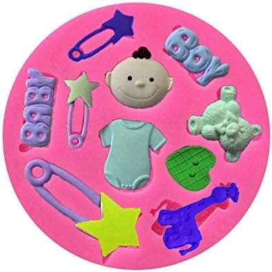 Miniatura 7 de Rainmae 5 moldes de silicona para pastel de fondant para bebé, fiesta de cumpleaños de bebé, cocina, molde para hornear, decoración de pasteles,