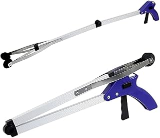 Litter Picker - Long Arm Reaching Aid Tool Stick For Elderly, Disabled | Handy Reacher Grabber 33 Inch / 83cm | Foldable & Lightweight | Made Aluminium Alloy | Easy To Carry Outdoors