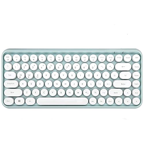 Hottest Sale FELiCON Wireless Bluetooth Keyboard Mini Portable 84-Key Keyboard Compatible with Android, Windows, PC, Tablet-Dark, Perfer for Home and Office Keyboards (308i-green)