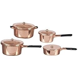 Cazuela De Cobre Precio Melody Jane Casa de Muñecas Cobre Cacerolas Juego de Cazuelas Miniatura Accesorio de Cocina