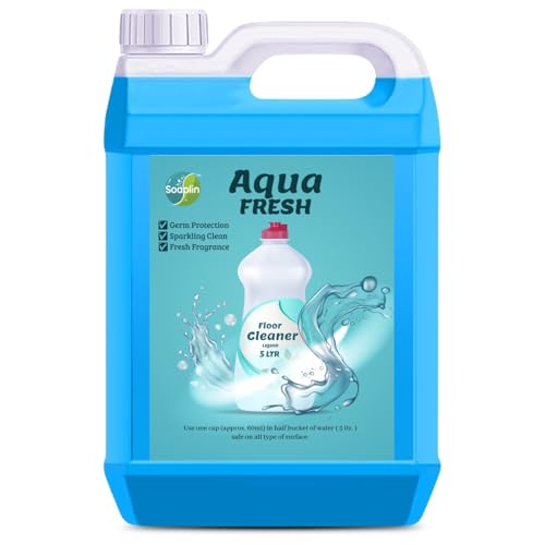 Image of Fresh Floor Cleaner Liquid Litre - Powerful Germ Protection, Sparkling Clean Floors, Long-Lasting Rose Fragrance, Safe for All Floor Types, Economical (Pack of 1, Aqua Blu)