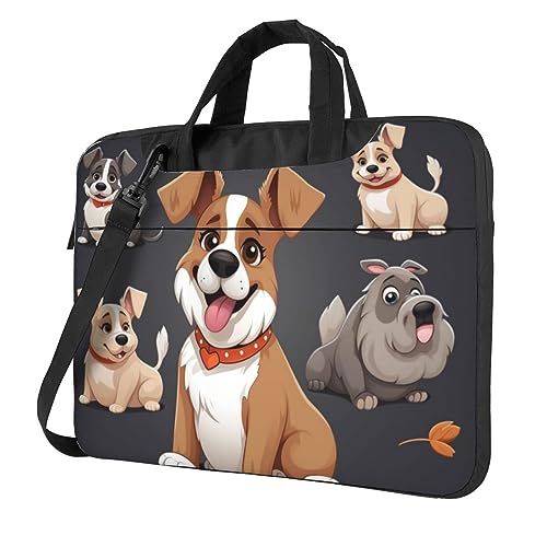 Sacoche à bandoulière pour ordinateur portable Bulldog Corgi idéale pour le bureau et la fac