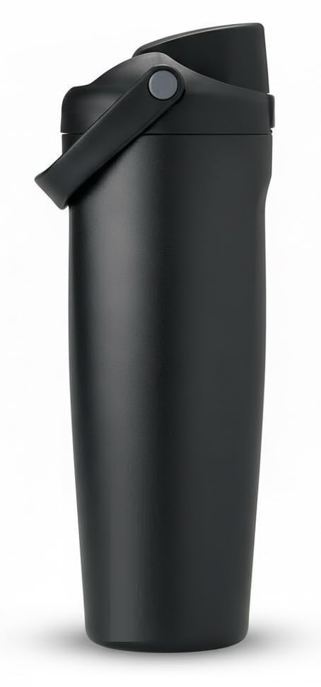 FreeSip Sway 900ml Stainless Steel Water Tumbler with Two-Way Spout & Straw, Bucket Handle, Leak-Proof BPA-Free Sports & Travel Sipper for School, Gym & Outdoor (BLACK)
