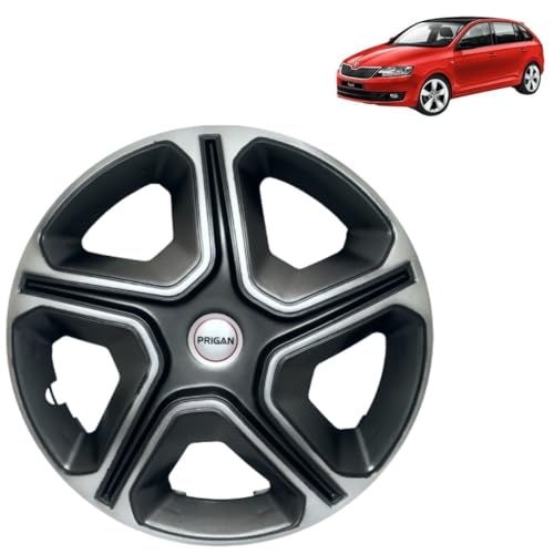 Image of Prigan Rapid (15 Inch Only) Grey Silver Wheel Cover 15 inch for Rapid (Set of 4 Pcs) (Press Fitting) Model Name- Nexon Grey Silver 15