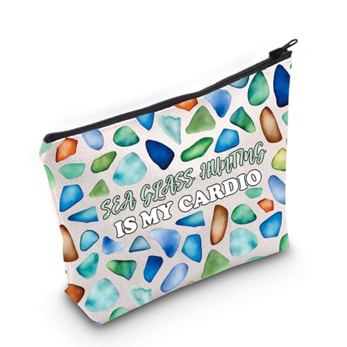 PYOUL Sea Glass Seeker Gift Sea Glass Hunting is My Cardio Makeup Bag (My Cardio Bag)