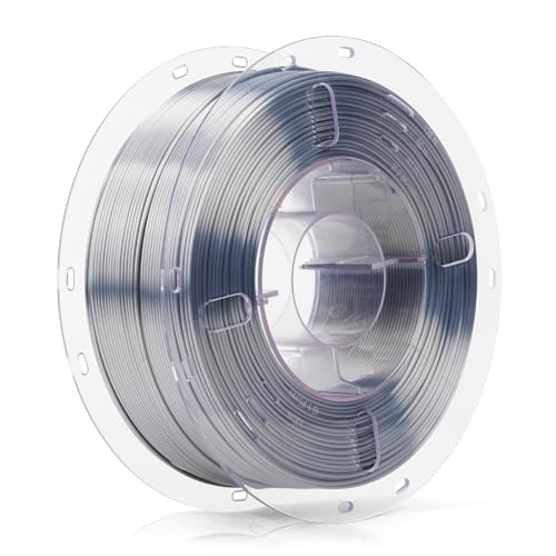 FilaBees Filament en soie brillante pour imprimante 3D, 1,75 mm, surface lisse et soyeuse, filament d'impression 3D brillant sans obstruction, bobine de 1 kg ± 0,02 mm, soie argentée