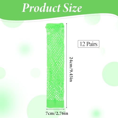 Vin Beauty 12 Pairs Neon Fishnet Gloves Long Fingerless Fishnet Arm Sleeves for Cosplay Halloween Party Scene Clothes for Women and Girls 80s Party Costume Accessories Supplies (12 Colors)