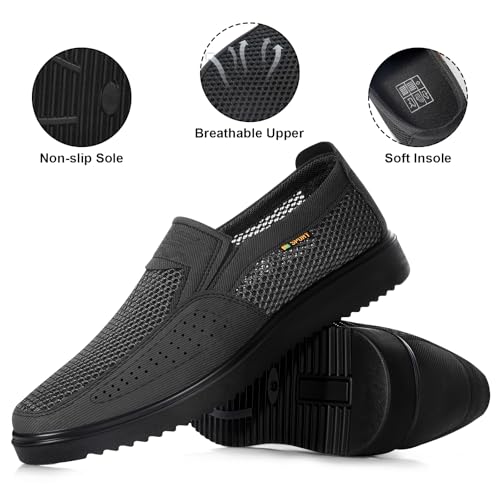 Mens Casual Walking Shoes Dressy Comfortable Mesh Loafers Slip Ons for Work Driving Business House Shoes2