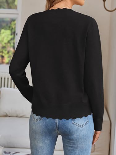 LILLUSORY Womens Cardigan Sweaters Long Sleeve Casual Lightweight Button Down V-Neck Fall Clothes 20254