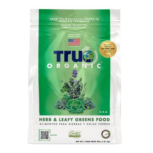 True Organic Herb & Leafy Greens Food – Organic Fertilizer for Abundant Herbs and Greens – 4lb...