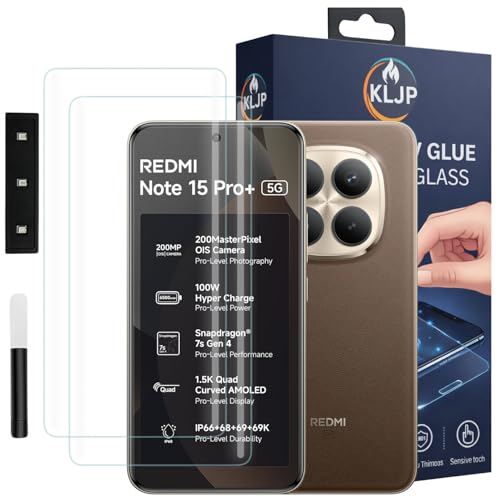 Image of Advanced HD+ UV Tempered Glass Screen Protector For Redmi Note 15 Pro Plus 5G (Pack of 2) Full Adhesive UV Curved Screen Protector Case Friendly HD Clarity with installation kit