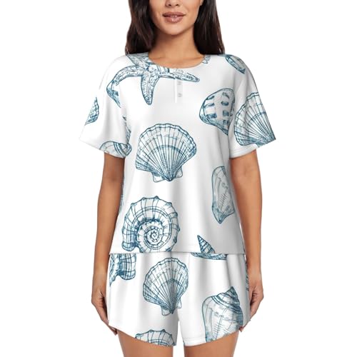 Pyjama femme avec poches ensemble fluide à manches courtes et short respirant