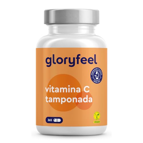 Vitamina C 1000mg - 365 cápsulas - Suave para el estómago y sin á...