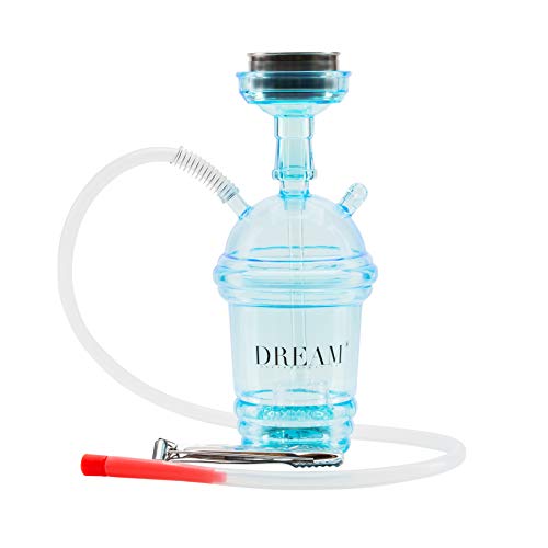 Hookah Set-Cup Hookah with LED Lights Mini Portable Acrylic Shisha, Perfect for Travel and Party Gift Includes Hookah Accessories-by Dream Hookah (Blue) Hookah Set-Cup Hookah with LED Lights Mini Portable Acrylic Shisha, Perfect for Travel and Party Gift Includes Hookah Accessories-by Dream Hookah (Blue)